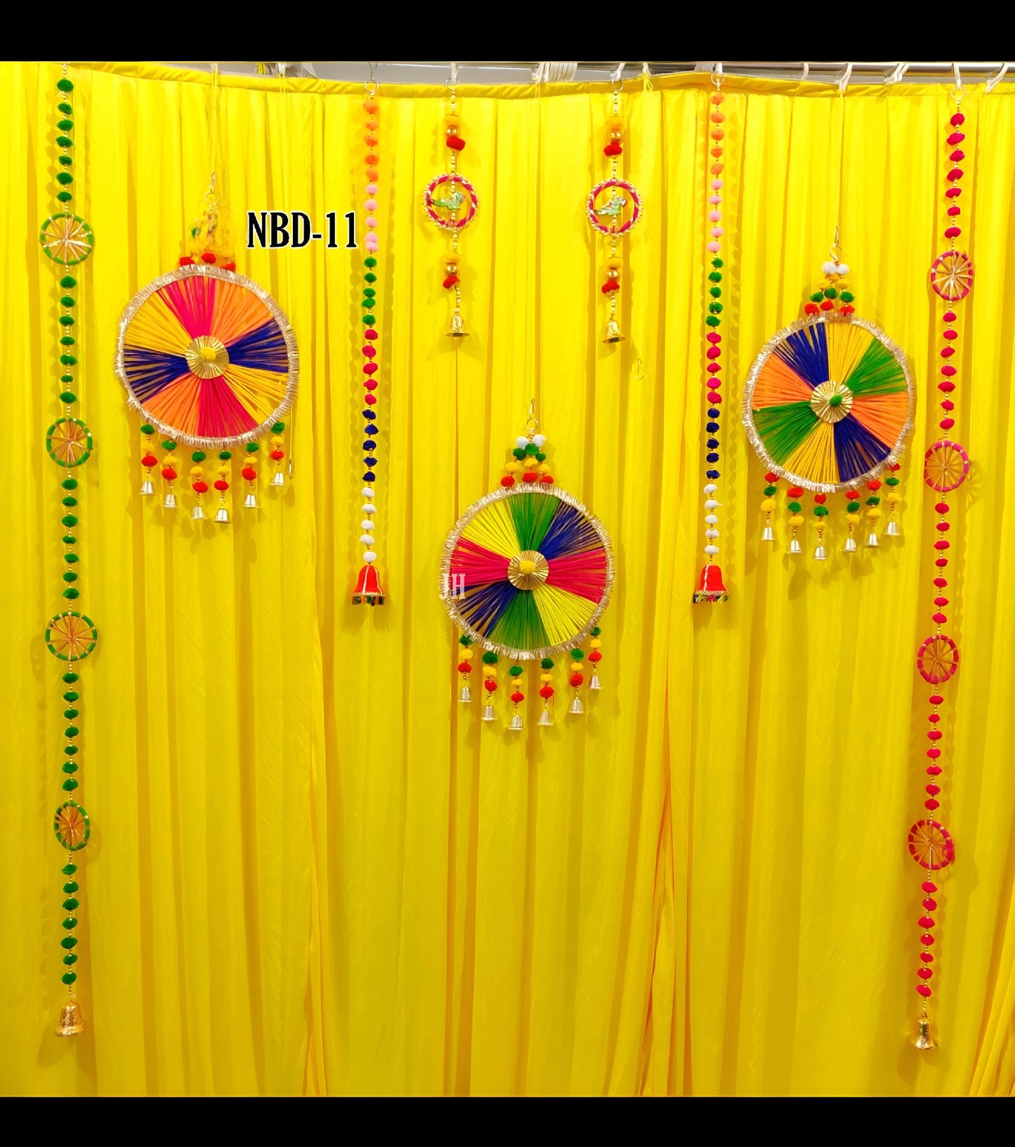 Complete backdrop decoration for Mandir/ Haldi/ Ganapati decor/ yellow backdrop decoration