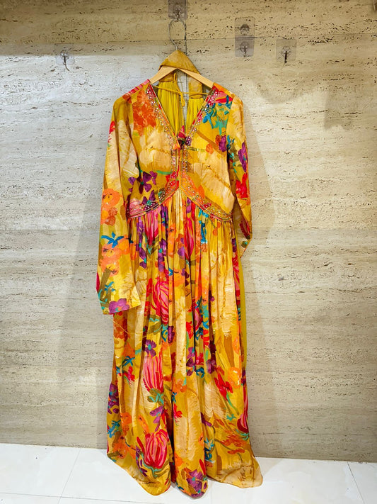 Floral Printed Gown Ethnic Dress