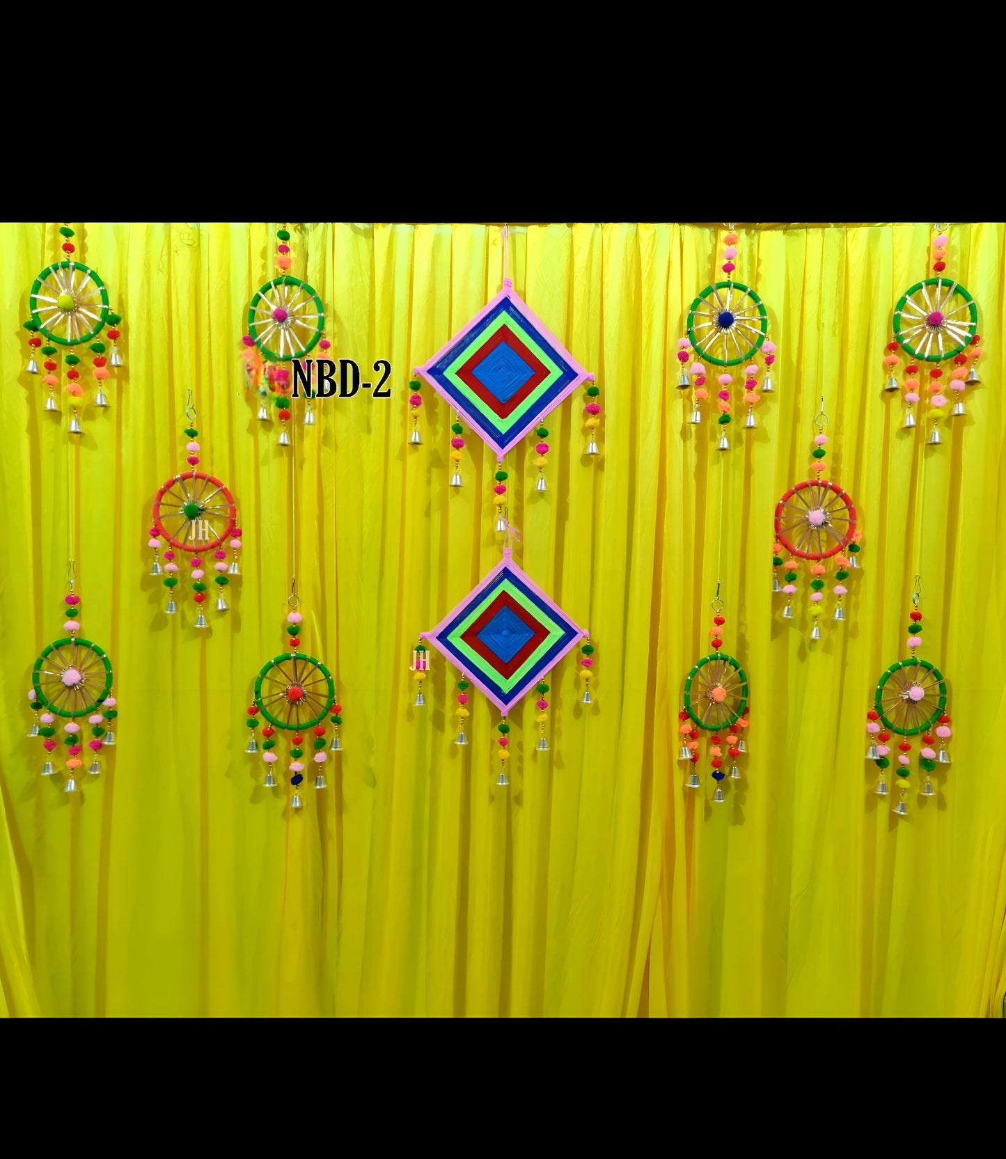 Complete backdrop decoration for Mandir/ Haldi/ Ganapati decor/ yellow backdrop decoration