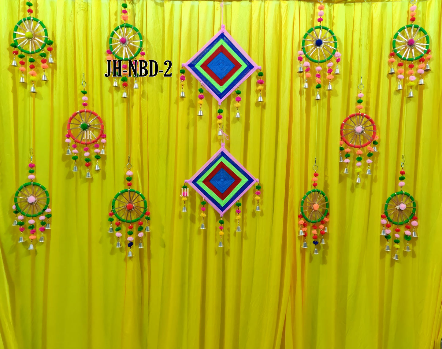 Complete backdrop decoration for Mandir/ Haldi/ Ganapati decor/ yellow backdrop decoration