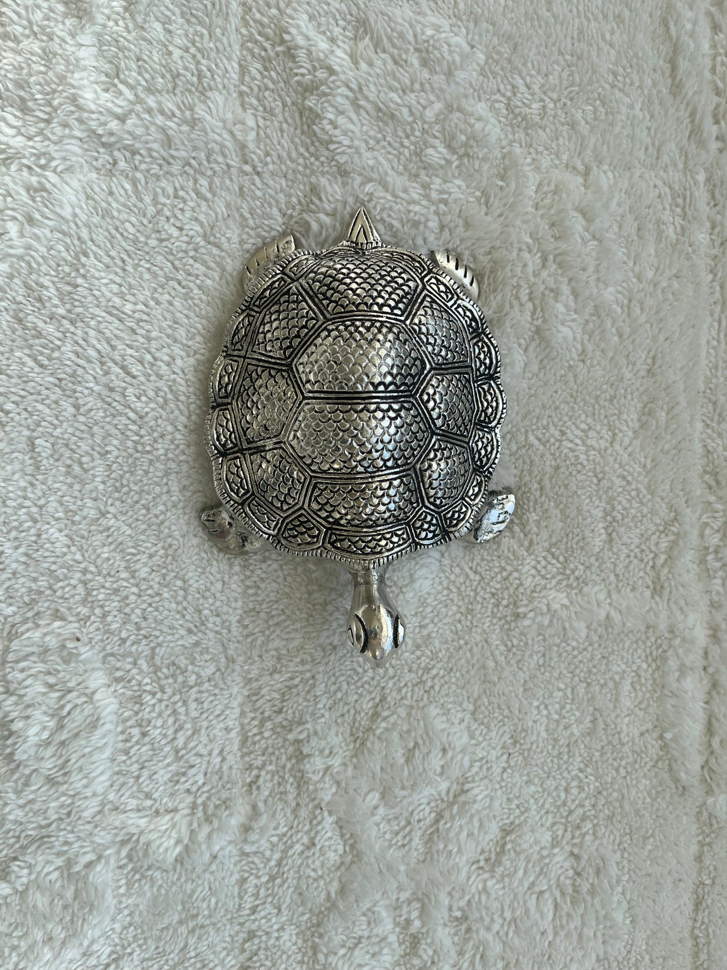 Tortoise Hollow Silver plated showpiece