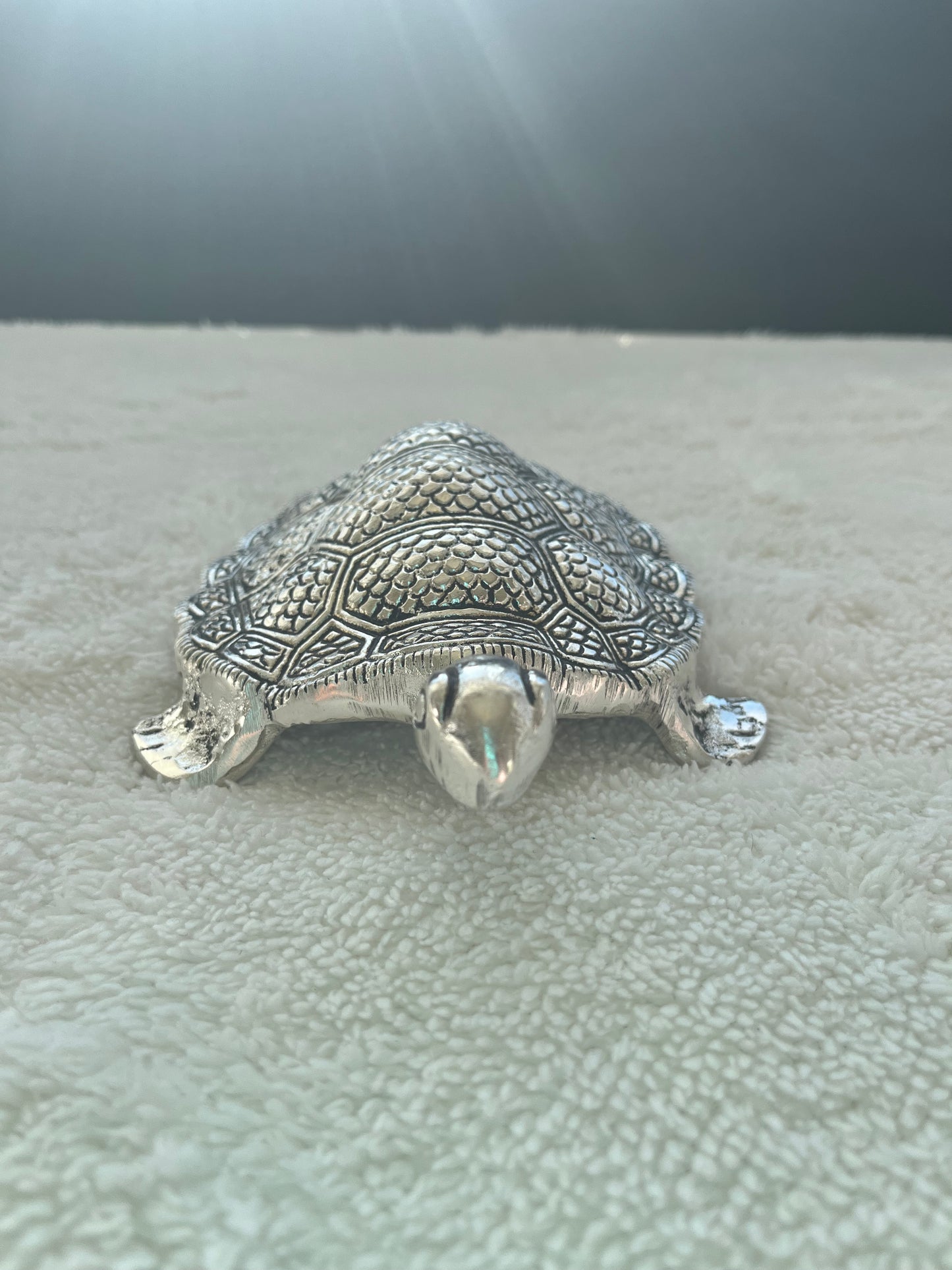 Tortoise Hollow Silver plated showpiece