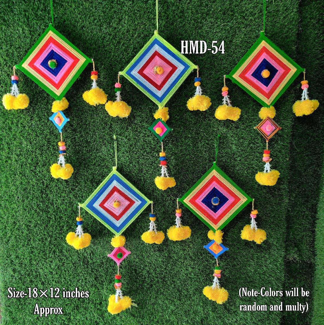 Kite Hanging Decorations (Pack of 10 Pcs) - Size 18 × 12 inches Approx