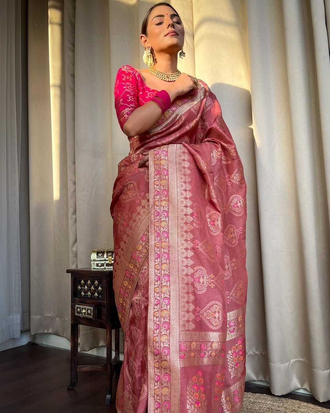 Gorgeous Pure Soft Dola Silk Sarees - Pink