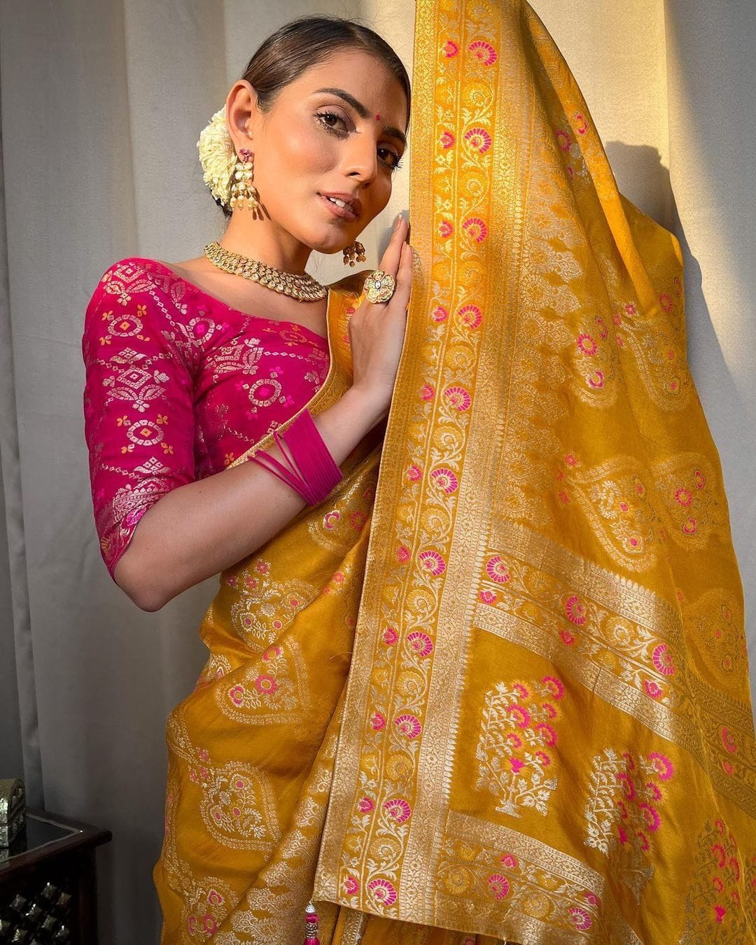 Gorgeous Pure Soft Dola Silk Saree Yellow