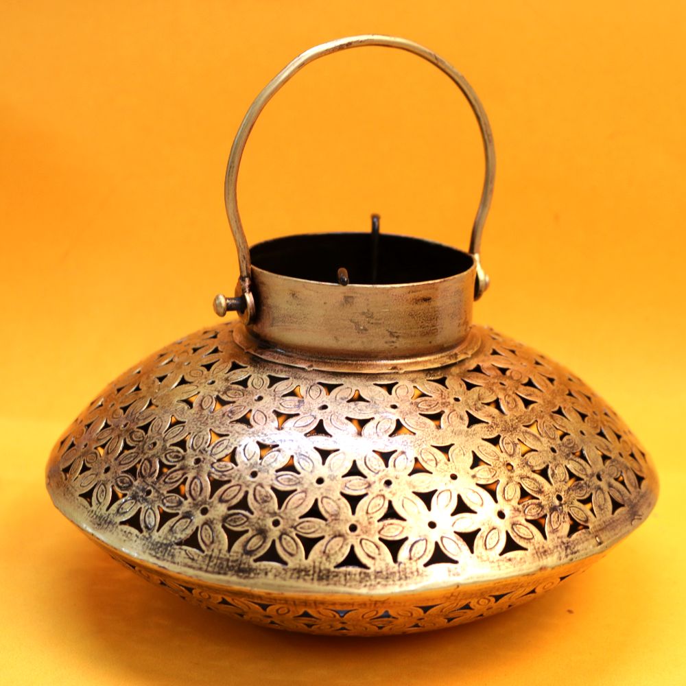 IRON PAINTED TEA LIGHT HANDI /HANDLE