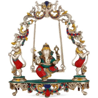 Ganesh Jhula brass Statue decorative work - unique gift showpiece