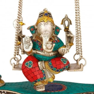 Ganesh Jhula brass Statue decorative work - unique gift showpiece