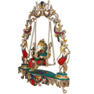 Ganesh Jhula brass Statue decorative work - unique gift showpiece