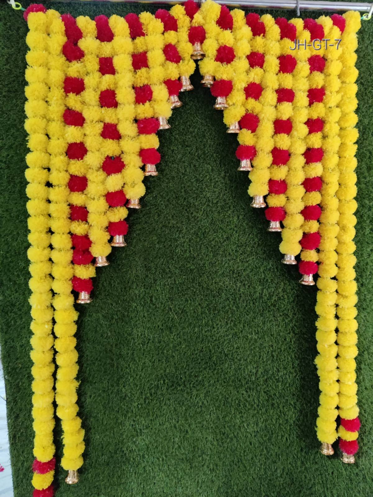 Vibrant Artificial Marigold Door Toran - 40×42 Inches ✨ | Festive Door Hanging for a Welcoming Ambiance